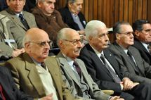 Videla, en el centro, durante el juicio Videla, en el centro, durante el juicio