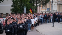 Manifestantes en Köthen