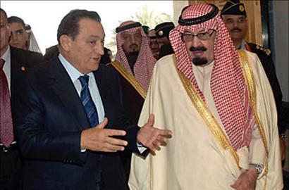 Abdullah bin Abdul Aziz y Hosni Mubarak