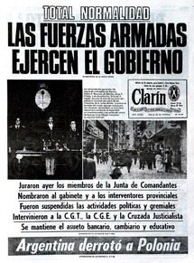 El periódico Clarín, durante la dictadura