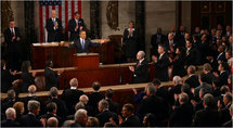 Obama, en el congreso, durante el discurso.