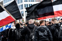 Manifestantes en Chemnitz, Alemania.