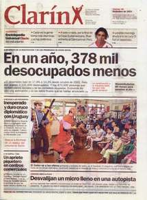 El periódico Clarín, de Argentina. El periódico Clarín, de Argentina.