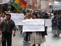 Manifestantes en Bolivia