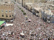 Manifestación contra el gobierno en Taiz, al sur de Yemen.