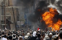 Manifestantes en Saná, Yemen.