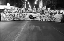 Manifestación pidiendo justicia para los desaparecidos.