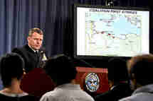 En el encuentro con la prensa organizado en el Pentágono, el vicealmirante Gortney explicó que el lanzamiento de misiles estadounidenses tenía como objetivo conformar el teatro de operaciones en el que tendrían que combatir los aliados.