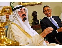 El rey de Arabia Saudí Abdulá Bin AbdulAsis-izquierda-, y el presidente de Estados Unidos, Barak Obama.