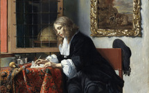 Un hombre escribiendo una carta, de Gabriel Metsu. Un hombre escribiendo una carta, de Gabriel Metsu.