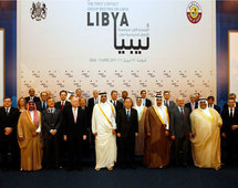 Los presidentes presentes en la reunión en Qatar. Los presidentes presentes en la reunión en Qatar.