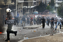 Manifestación en Grecia.