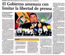 En El Comercio, periódico histórico de Ecuador, temen censura del gobierno En El Comercio, periódico histórico de Ecuador, temen censura del gobierno