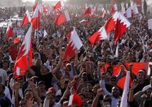 Manifestantes en Manama, Bahrein.