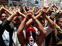 Manifestantes en Yemen. Manifestantes en Yemen.