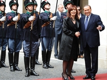 Cristina Fernández de Kirchner y Silvio Berlusconi.