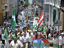 Manifestación por la independencia y contra la visita de Obama, en San Juan, Puerto Rico. Manifestación por la independencia y contra la visita de Obama, en San Juan, Puerto Rico.