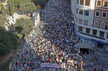 Manifestación del movimiento del 15-M, el 19 de junio, en Valencia.