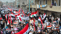 Una de las manifestaciones a favor del gobierno en Siria.