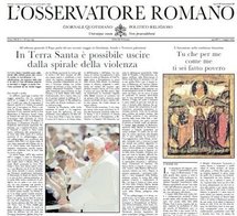 Un ejemplar del Osservatore Romano. Un ejemplar del Osservatore Romano.
