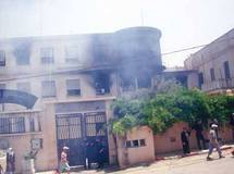 La daira incendiada, en El Kala, al este de Argelia. La daira incendiada, en El Kala, al este de Argelia.