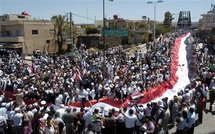 Manifestantes partidarios del gobierno, en Siria.