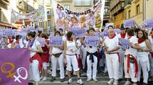 Concentración de protesta en Pamplona-Iruña.