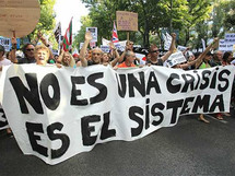Manifestantes en las calles de Madrid.