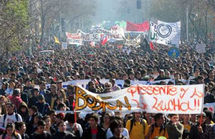 Manifestantes en Santiago de Chile.