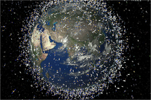 Simulación de la basura espacial. Simulación de la basura espacial.