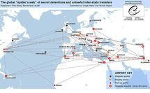 Las rutas de los vuelos de la CIA transportando presos. Las rutas de los vuelos de la CIA transportando presos.