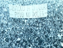 Manifestación contra la dictadura, en Brasil, en los años 70.