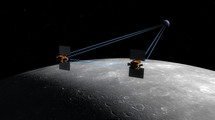 SImulación de las naves GRAIL sobre la Luna. SImulación de las naves GRAIL sobre la Luna.