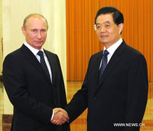 Vladimir Putin-izquierda-y Hu Jintao. Vladimir Putin-izquierda-y Hu Jintao.