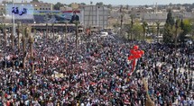 Manifestantes partidarios del gobierno, en Siria. Manifestantes partidarios del gobierno, en Siria.