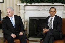 Netanyahu-a la izquierda-y Obama.