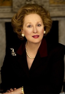 Meryl Streep, interpretando a Margaret Thatcher