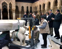 España: los leones de mármol de la Alhambra vuelven a su lugar de honor