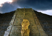 Construcciones mayas en el parque arqueológico de Copán, en Honduras.