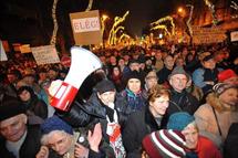 Manifestantes en Budapest.