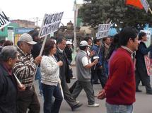 Manifestación contra la contaminación en Paramonga, Perú.