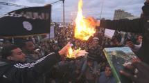 Manifestantes en Bengasi, Libia.