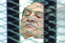 Mubarak, durante el juicio