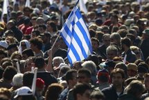 Manifestantes en Grecia. Manifestantes en Grecia.