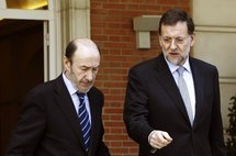 Alfredo Pérez Rubalcaba-izquierda-y Mariano Rajoy.