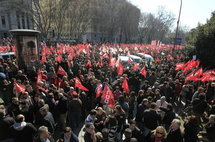 Manifestantes en Barcelona Manifestantes en Barcelona