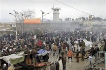 Manifestantes en Bagram, Afganistán Manifestantes en Bagram, Afganistán