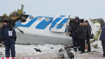 El avión ATR-72 estrellado, en Siberia.