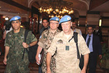 Los observadores de la ONU, en Damasco, Siria.