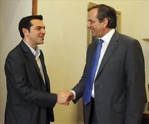 Alexis Tsipras-izquierda-y Antonis Samaras.